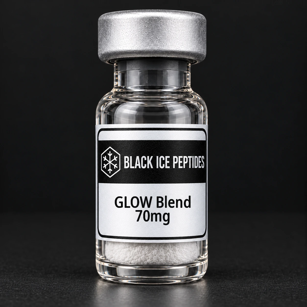 GLOW Blend research vial — BPC-157 + TB-500 + GHK-Cu
