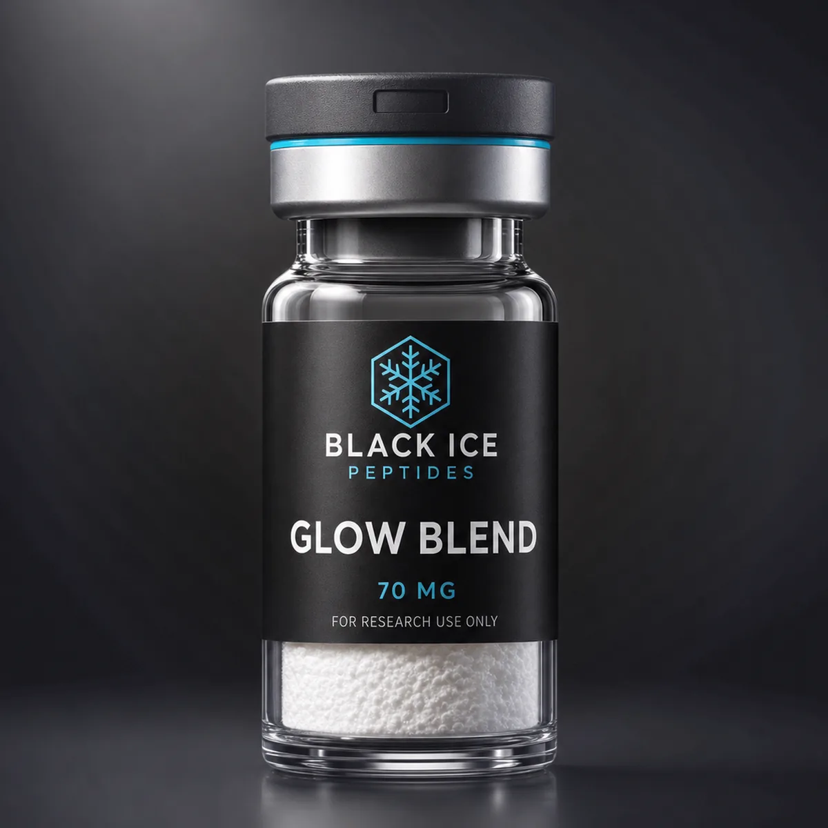 GLOW Blend research vial — BPC-157 + TB-500 + GHK-Cu